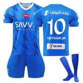 Al-Hilal Saudi Football Club Home Jersey NEYMAR JR #10 Soccer Jersey Kids Adult 3Pcs Jersey Kits