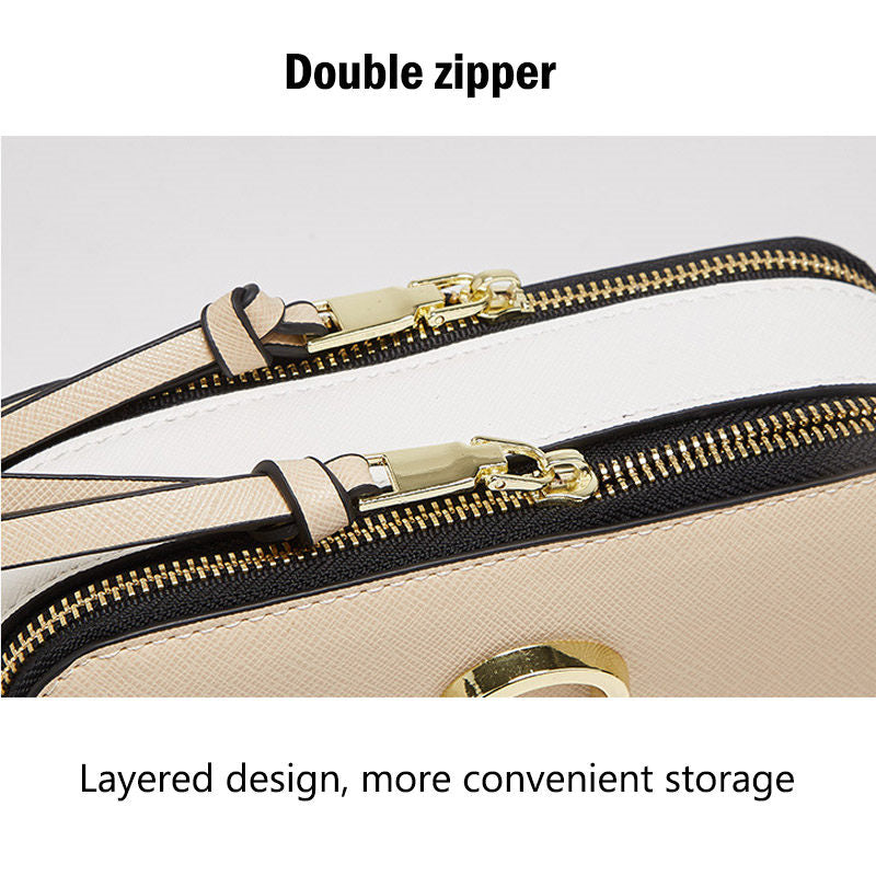 Womens Crossbody Bags Small PU Leather Purse Zipper Shoulder Handbag-Khaki
