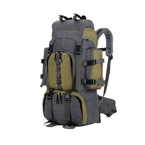 55L Backpack Internal Frame Hiking Water Resistant Travel Packs with Rain Cover-Army Green