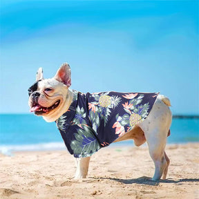4 Pieces Pet Summer Cool T-Shirts Hawaii Style Floral Dog Shirt-SetA