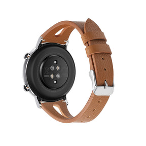 Leather Bands WIth Breathable Hole For Samsung S3/Galaxy Watch 46mm(Brown)