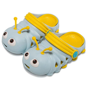 Kids Cute Caterpillar Clogs Lightweight Beach Water Slippers-Light Blue