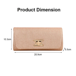 Elegant Fashion Clutch Purses Magnetic Square Bag for Womens-Champagne