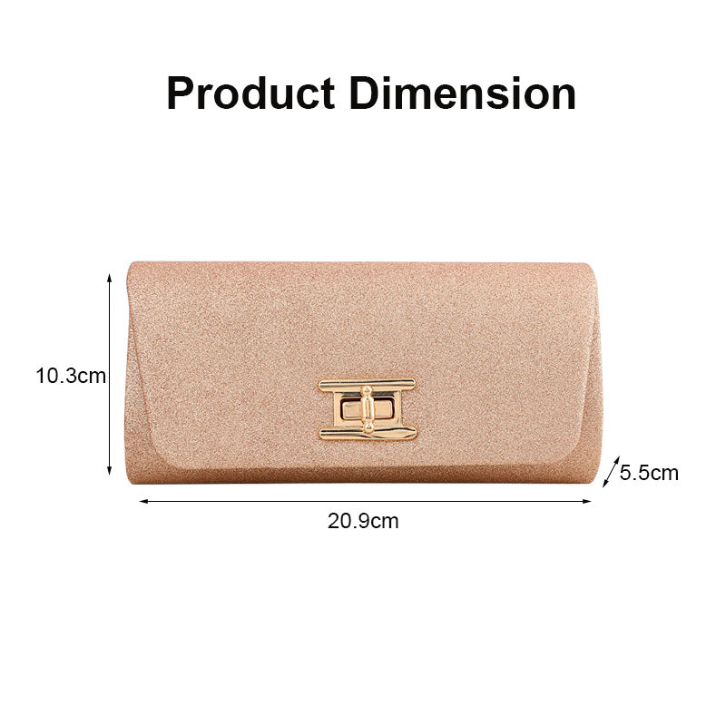 Elegant Fashion Clutch Purses Magnetic Square Bag for Womens-Champagne