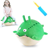 Kids Plush Ride Bouncing Toys Inflatable Gator Hopper Ball with Handle