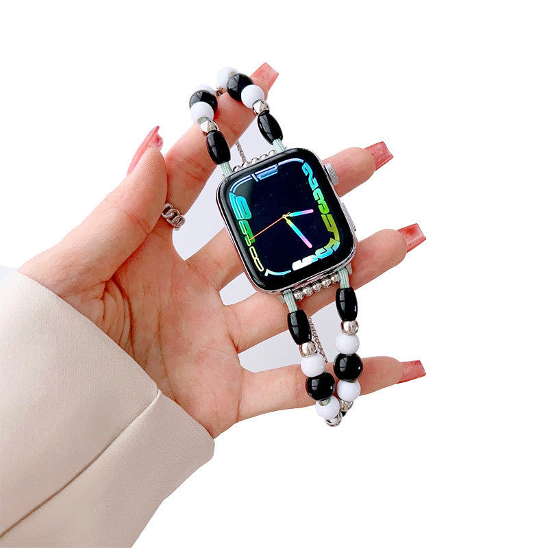 Fashion Beaded Watch Strap Bracelet Replacement for Apple Watch-5