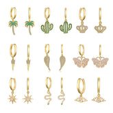 9 Pairs Coconut Cactus Earrings Set Elegant Stud for Girls and Women