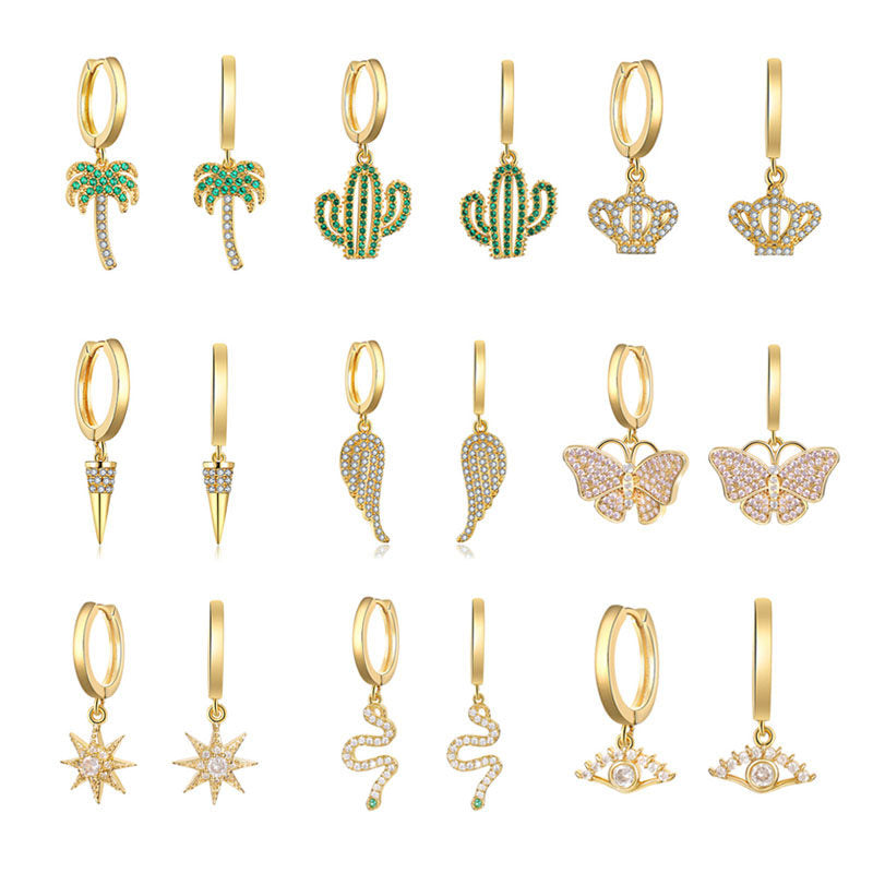 9 Pairs Coconut Cactus Earrings Set Elegant Stud for Girls and Women