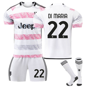 Juventus Away Jersey DI MARIA #22 Soccer Jersey Kids Adult 3-Pieces Jersey Kits