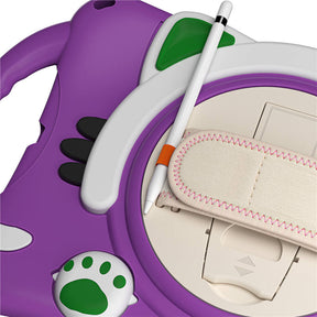 CatA iPad Silicone Case For iPad Mini 5 4 3 2 1 Built-in Handle Stand With a Strap-Purple