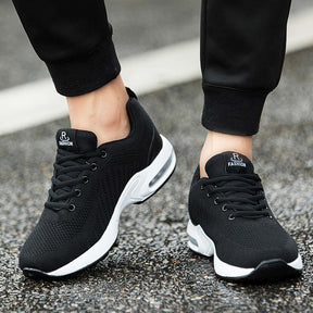 Mens Walking Shoes Lightweight Air Cushion Running Jogging Sneakers-Black