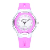 Kids Waterproof Learning Time Wrist Watch-Purple