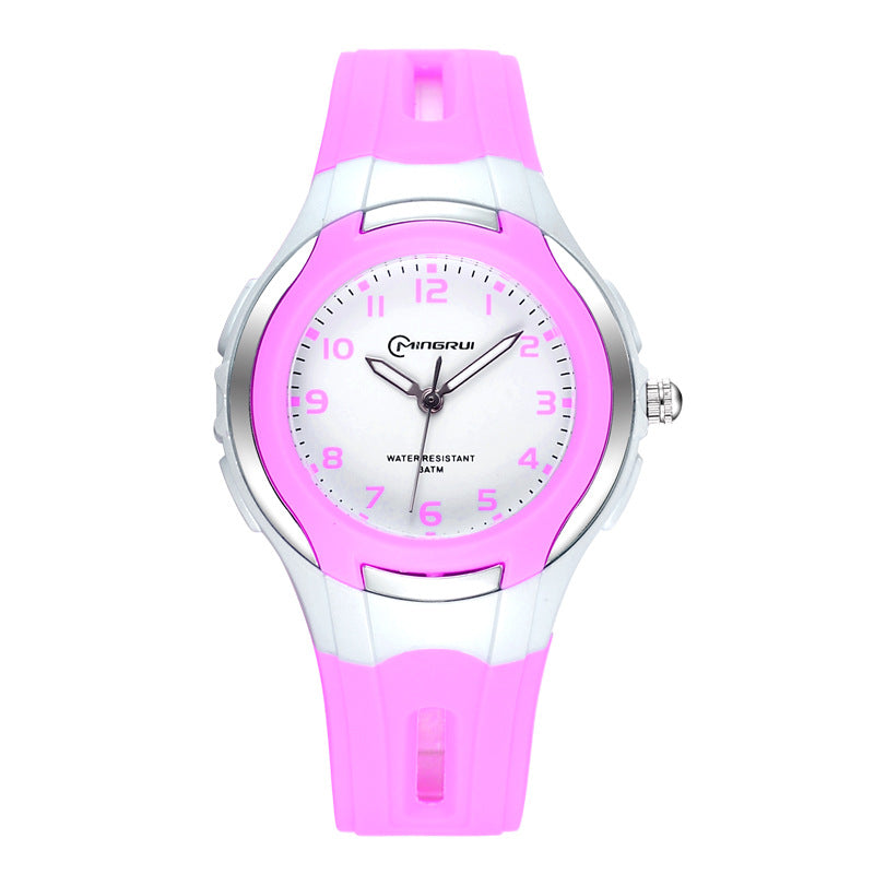 Kids Waterproof Learning Time Wrist Watch-Purple