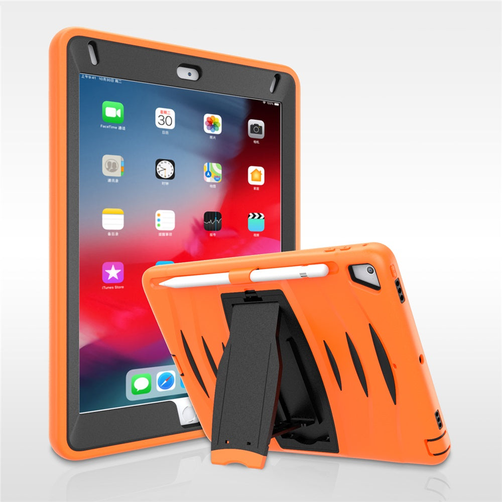 Shock Wave Kickstand Case Anti-Fall Protection With Pencil Holder For 9.7inch iPad 5/iPad 6/iPad Air2/iPad Pro9.7-Orange