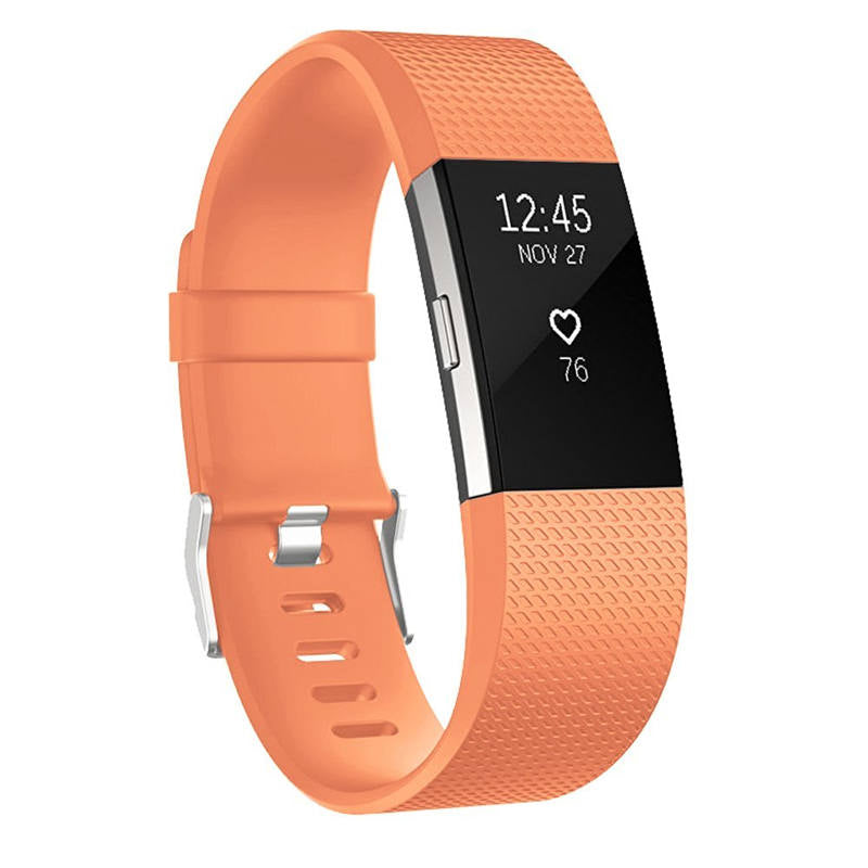 Replacement Strap For Fitbit Charge 2 Silicone Adjustable Sports Wristband-Orange