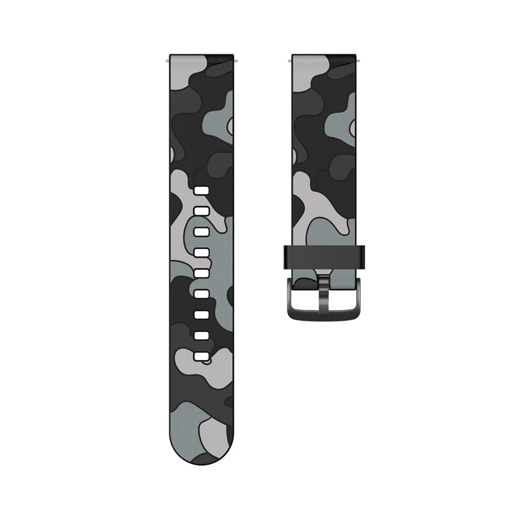 Camo Silicone Watch Band For Samsung Galaxy Watch 42/46mm Gear S3 Frontier/Classic(Camo Gray1)
