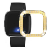 Hard PC Double Diamond Frame Protective Case For Fitbit Versa 2 - Gold