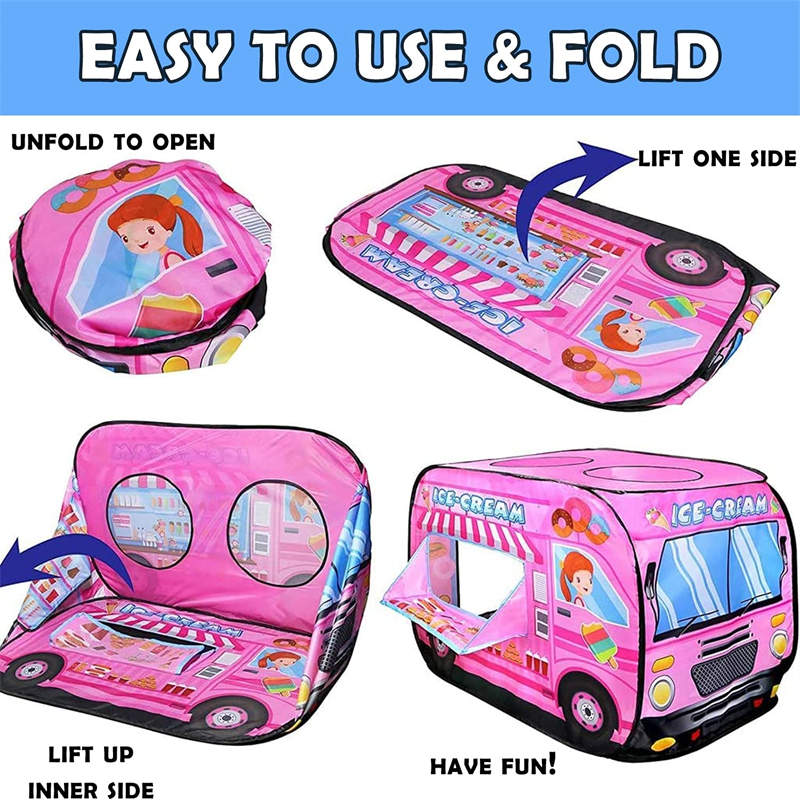 Kids Pop Up Play Tent Foldable for Indoor and Outdoor-IceCream Truck