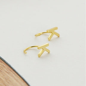 Alphabet Letter Earrings Personalized Initial Stud for Ladies Girls-K