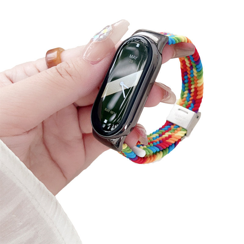 Sports Strap with Adjustable Buckle Solo Loop Elastic Watchband for Mi8-12