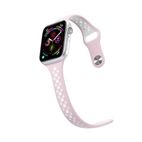 Nike Silicone Sport Breathable Watch For Apple iWatch Series-Pink White