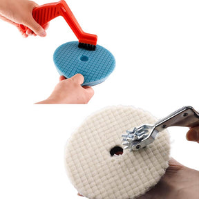 Car Polishing Pad Conditioning Brush and Polishing Spur Tool Set-Red