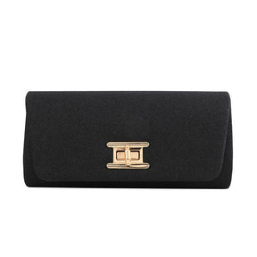 Elegant Fashion Clutch Purses Magnetic Square Bag for Womens-Black