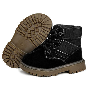 Toddler-Unisex Boots Lace up Winter Snow High Top Shoes Outdoor-Black