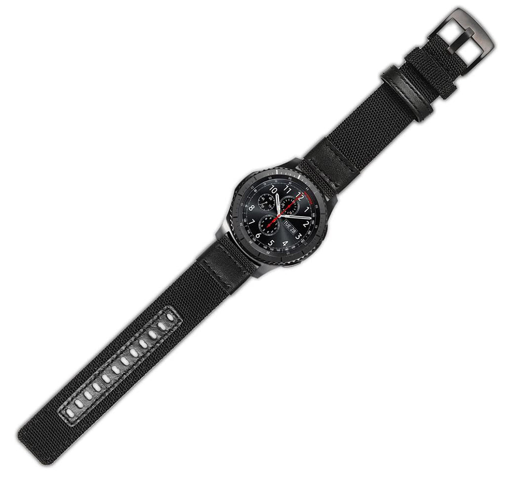 Nylon Watch Band For Samsung Galaxy Watch 42/46mm Gear S3 Frontier/Classic(Black)