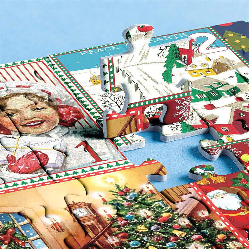 Christmas Countdown Calendar Puzzles 1000 Pieces for Adults Kids