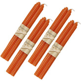 4 Pairs Pure Beeswax Candles Smokeless Dripless Wax Candles for Home Gift Ideas Ornament-Orange