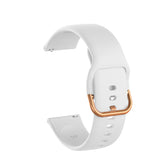 Color Silicone Watch Band Rose Gold Stainless Steel Buckle For Samsung Gear S2 Classic Samsung Galaxy Watch 42mm(White)