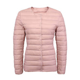 Womens Down Jacket Packable Lightweight Two Wear Waterproof Coat-Pink