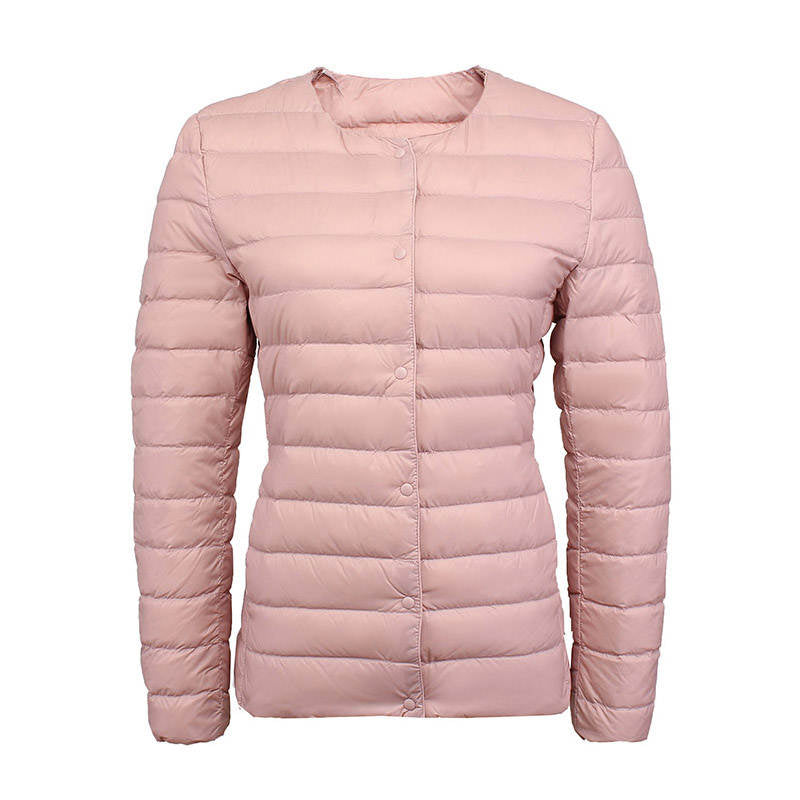 Womens Down Jacket Packable Lightweight Two Wear Waterproof Coat-Pink