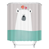 Cartoon Kids Shower Curtain with Hooks Washable 180 X 180CM-ChickBear