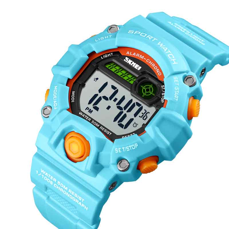 Kids LED Sports Watch Waterproof Digital Electronic Military Wrist Watches-BluePink