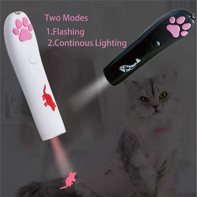 Pack of 2 Cat Catch LED Projecter Chasing Toy Pet Interactive Toy-WhiteBlack