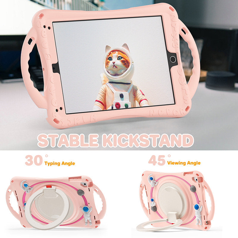 iPad Case Shockproof Case With Handle Stand Shoulder Strap for iPad 9.7 2018/2017/Pro9.7/Air2/Air-Pink