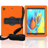 iPad Case With Handle Stand Shoulder Strap for iPad7/iPad8/iPad9 10.2/iPad10.5-OrangeBlack