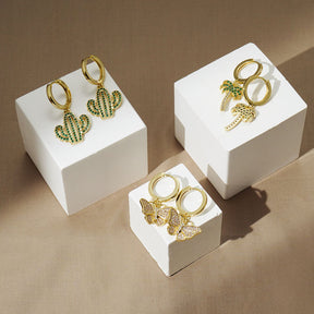 9 Pairs Coconut Cactus Earrings Set Elegant Stud for Girls and Women