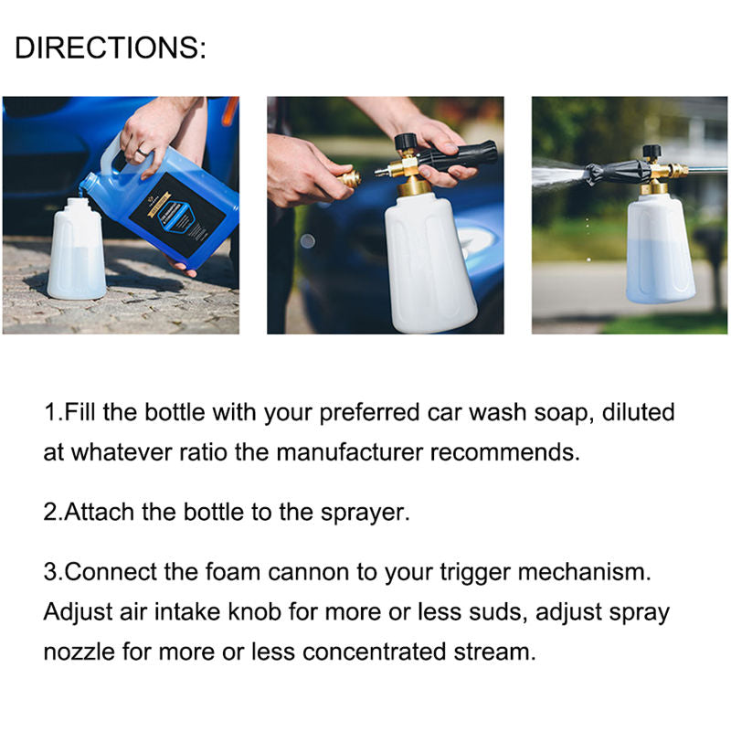 Foam Cannon for Pressure Washer Wide Base Heavy Duty Foam Gun for Detailing