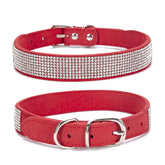 Pet Collar Sparkly Rhinestone Studded Pet Supplies-Red