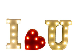 Decorative Led Light Up Number Letters White Plastic Marquee Number Lights Sign Party Wedding Decor Battery Operated (IU)