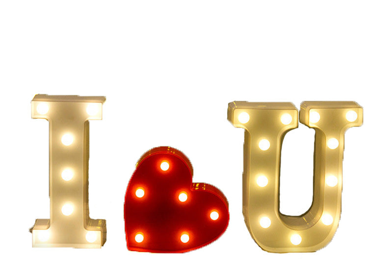 Decorative Led Light Up Number Letters White Plastic Marquee Number Lights Sign Party Wedding Decor Battery Operated (IU)