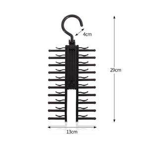 Tie Rack Holder Rotatable Organizer and Storage Rack 3 Pack -Black