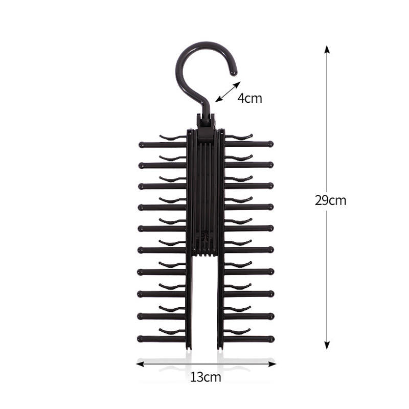 Tie Rack Holder Rotatable Organizer and Storage Rack 3 Pack -Black