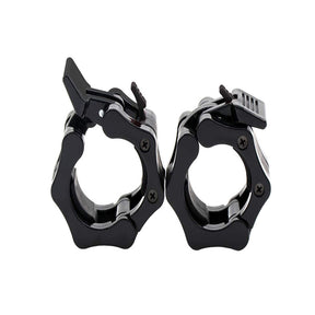 Pair of Olympic Barbell Clip Professional Barbell Plate Lock Collar Clip for 5CM Lever-Black