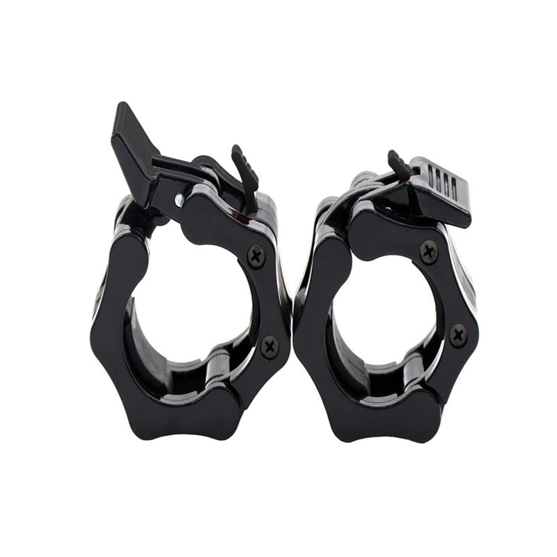 Pair of Olympic Barbell Clip Professional Barbell Plate Lock Collar Clip for 5CM Lever-Black