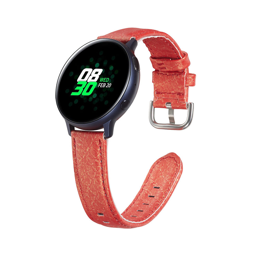 Shell Pattern Leather Watch Band For Samsung Galaxy Watch 42/46mm Gear S3 Frontier/Classic(Red)