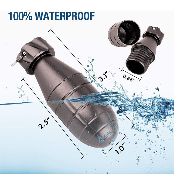 Waterproof Container Keychain Pill Holder With Emergency Glass Breaker